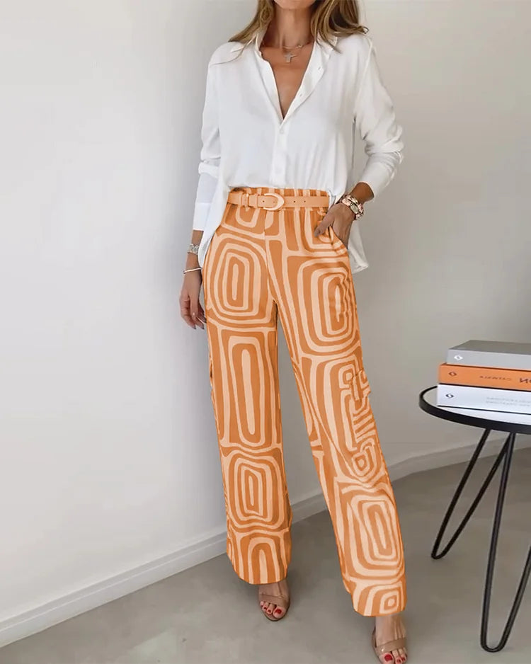 Celeste | Geometric Palazzo Pants & Top Set
