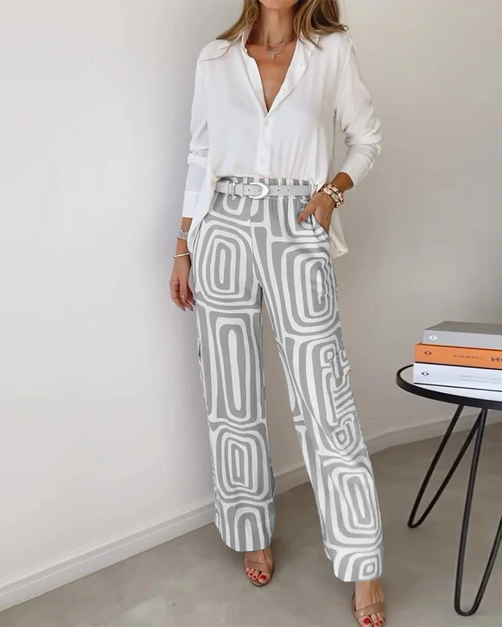 Celeste | Geometric Palazzo Pants & Top Set