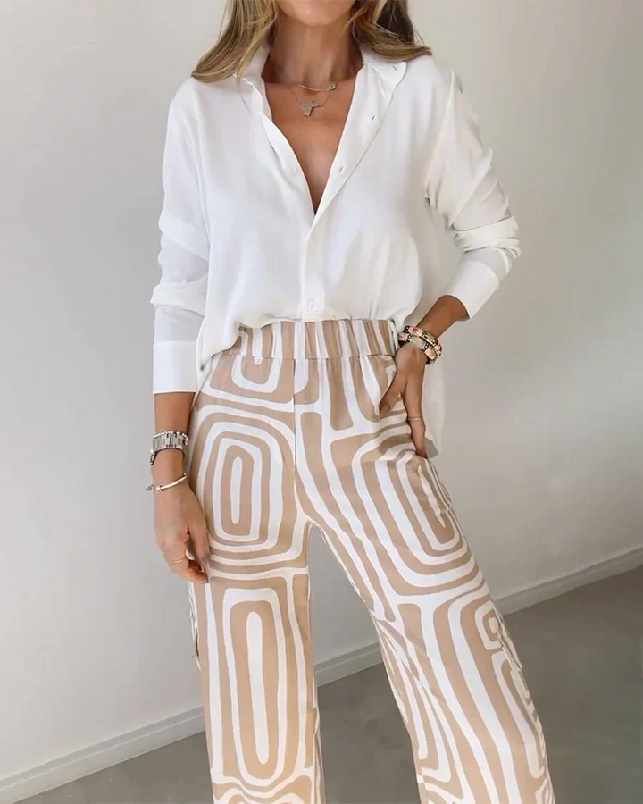 Celeste | Geometric Palazzo Pants & Top Set