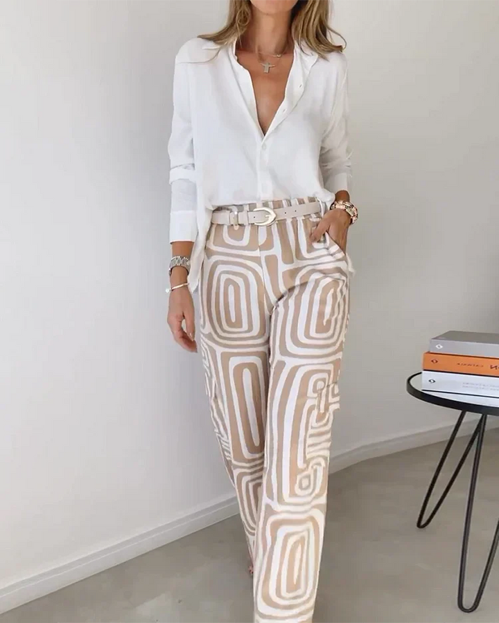 Celeste | Geometric Palazzo Pants & Top Set