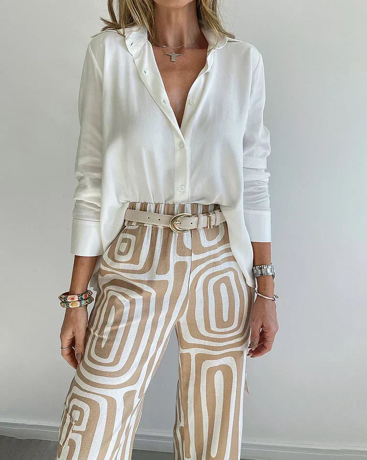 Celeste | Geometric Palazzo Pants & Top Set